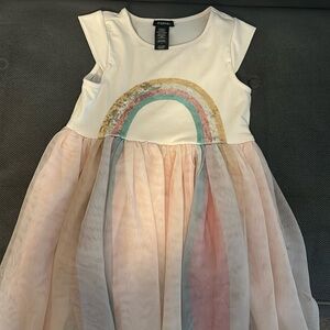 Girls Rainbow tule dress